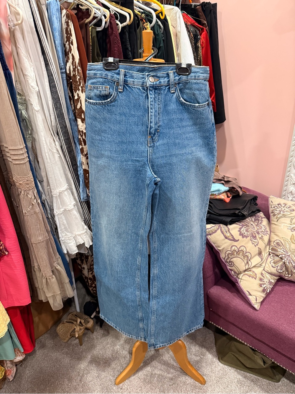 Classic High-Waist Blue Denim Jeans
